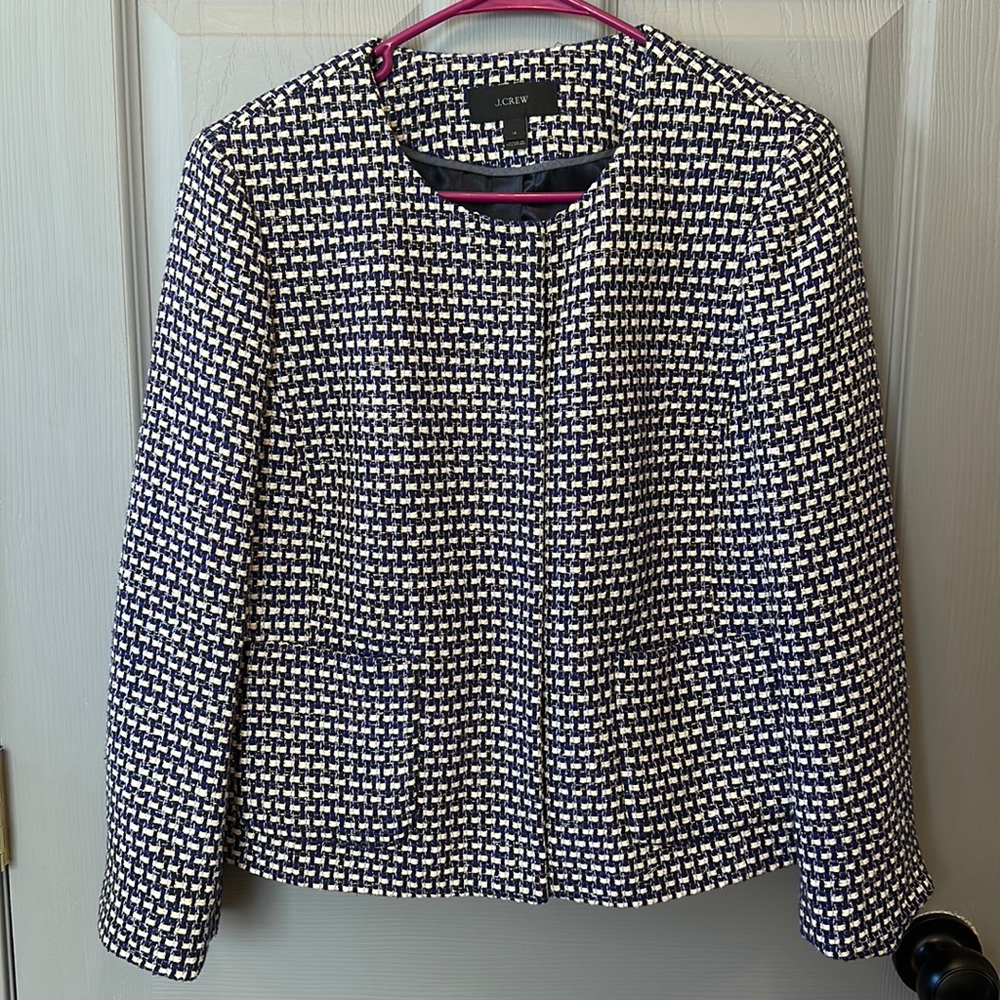 J. Crew Silk Tweed Blazer